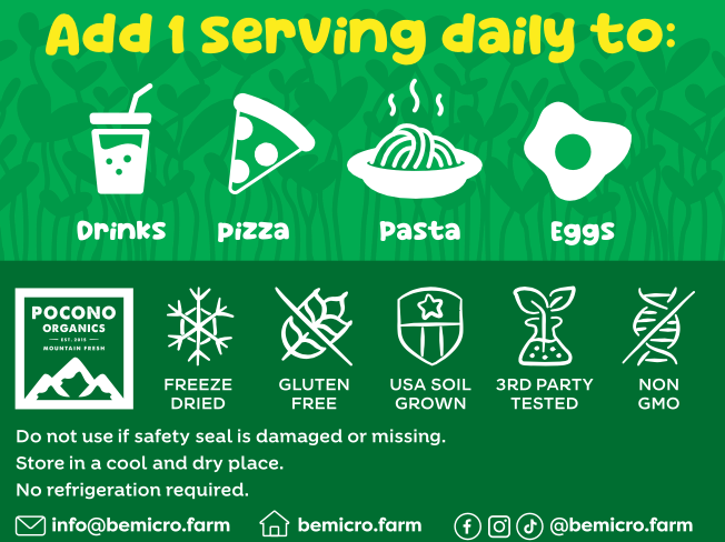 Organic Broccoli Microgreens Powder BeMicro