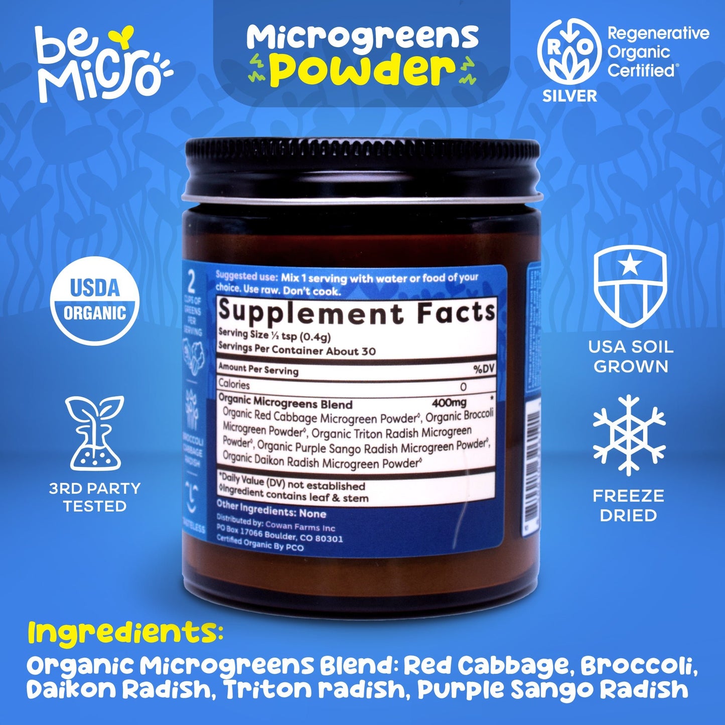 Organic Microgreens Powder (New) BeMicro